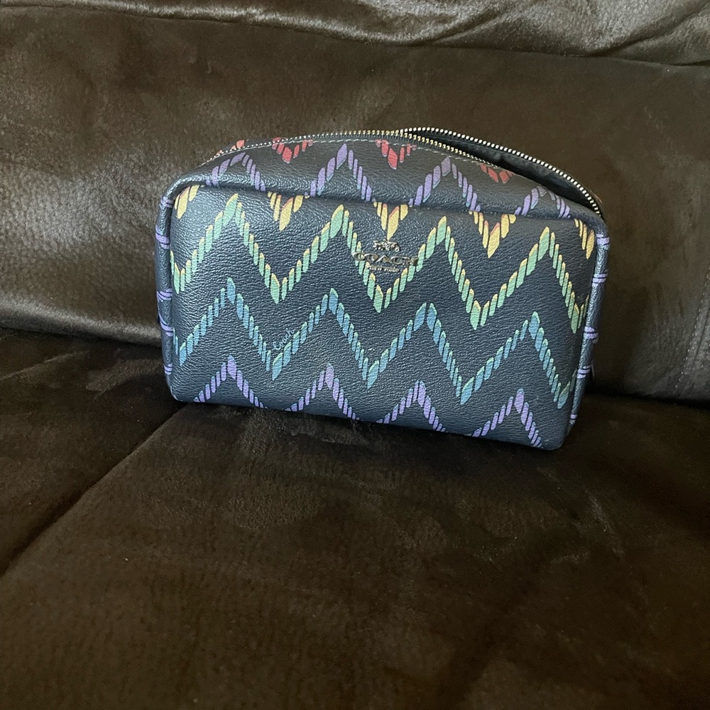 Chevron makeup bag
